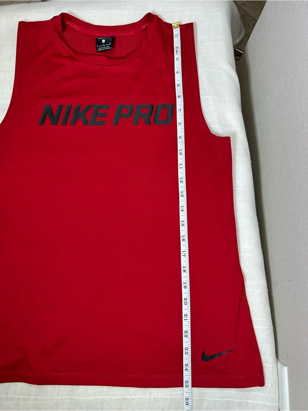 Nike Pro Dri-FIT Women's Red Black Intertwist Muscle Activewear Tank Top L